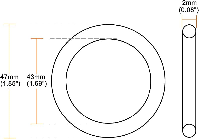 sourcing map Nitril gumi O-gyűrű tömítés 45-70 mm külső átmérő, 2 mm vastag csatlakozásokhoz