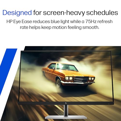 Image of HP E27 G5 FHD 27 inch Monitor, On-Screen Controls; Single Power ON; Anti-Glare; Height Adjust /Tilt /Swivel /Pivot Eye Ease