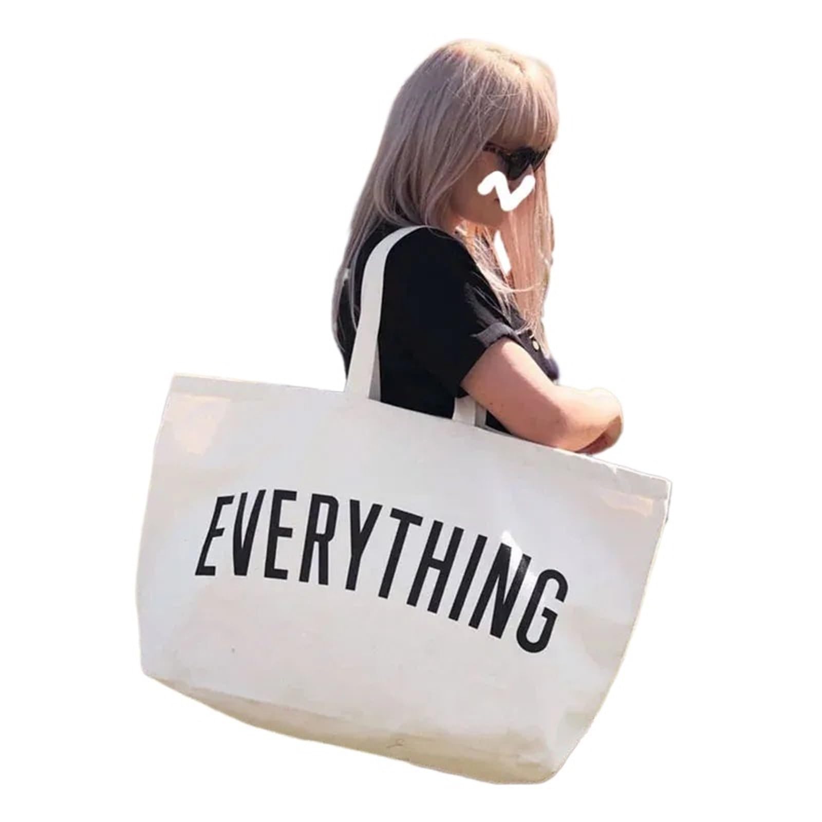 Borsa Tela Borsa tote in tela di grande capacità Borse da spiaggia alla moda viaggio riutilizzabili for la spesa