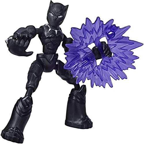 Avengers E7868 Marvel Bend and Flex Action Figure Toy, 6-inch Flexible Black Panther, Includes Accessory, Ages 4 and Up, Multicoloured