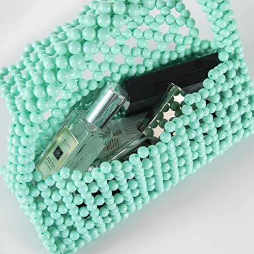 Image of YUSHINY Candy Color Acrylic Beaded Hollow Handbag Evening Clutch Triangle Bags for Wedding Party | Acrylic
