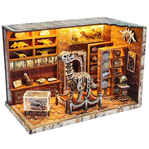 3D Wooden Puzzles for Adults, DIY Miniature Dollhouse, Book Nook Kit, Built-in LED Model Kit Hobby...