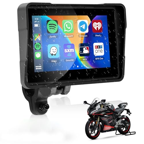 Écran Portable Moto CarPlay/Android Auto 5'' Étanche, Bluetooth, GPS, Siri/Google Assistant - Auto