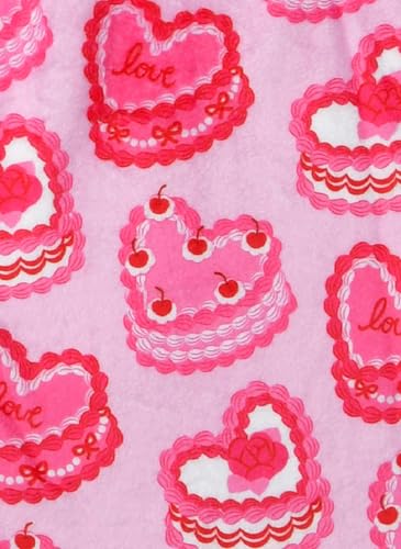 Image of iscream Big Girls Silky Soft Pretty Print Plush Fleece Pants - Love Fest Collection