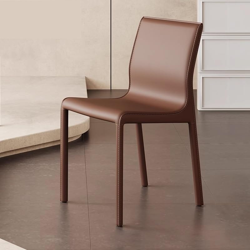 Office Chair Italian Minimalist Saddle Leather Dining Chair Home Reclining Restaurant Leather Chairs Scandinavian Hotel Simple Chair Gaming Chair