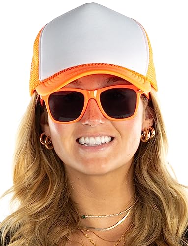 Image of Funky Junque Foam Trucker Hat, Trucker Hats for Women & Men - Blank Adjustable Snapback Mesh Back Baseball Cap