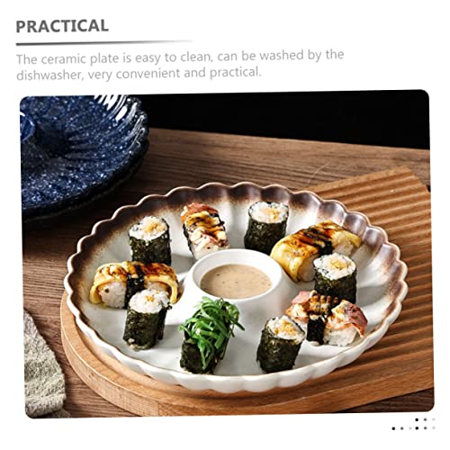 Plato japonés de cerámica con dip para sushi y dumplings miniatura 5
