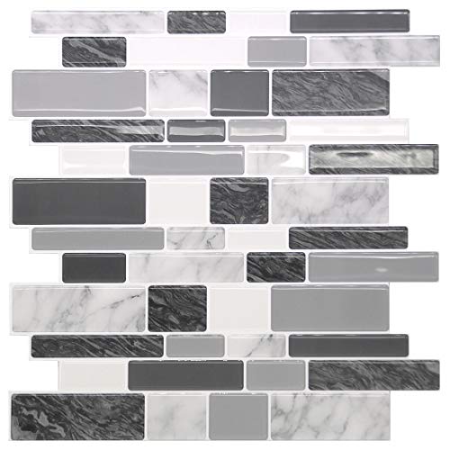 STICKGOO Marble Look Peel and Stick Tile Backsplash, Kitchen Backsplash Peel and Stick