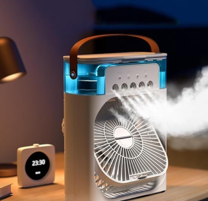 Image of Mini Air Cooler for Room Cooling | Portable Personal Air Cooler Fan with Water Tank | USB Powered Air Cooler for Home, Office, Desk & Travel | Compact Cooling Device (Pk-1)