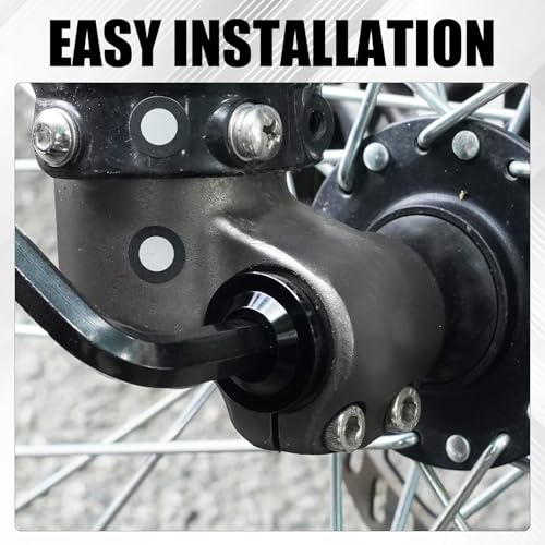 Image of Upgraded Front Fork Axle Nut for Sur Ron Light Bee S /X Talaria Sting L1E /X160 /X260, CNC Aluminum Alloy Anti-Rust Durable Front Wheel Axle Cap Screws Cover (Black, Front Fork Axle Nut)