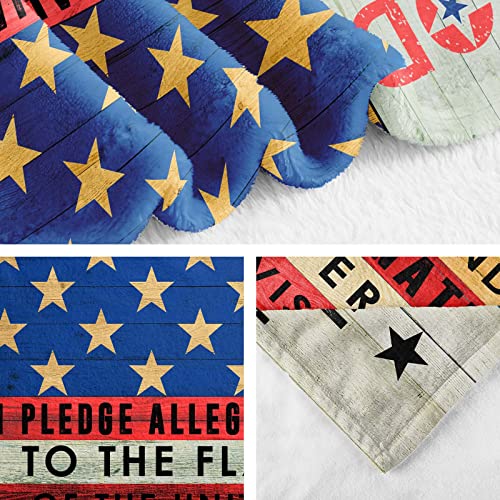 Kesidilo 4Th Of July Independence Day Gifts, Citizenship Gifts For Civic Ceremonies Soldiers, Military Gifts, Memorial Day Decorations, Patriotic American Flag Star Stripes Throw Blanket 50"X60" #TOP4