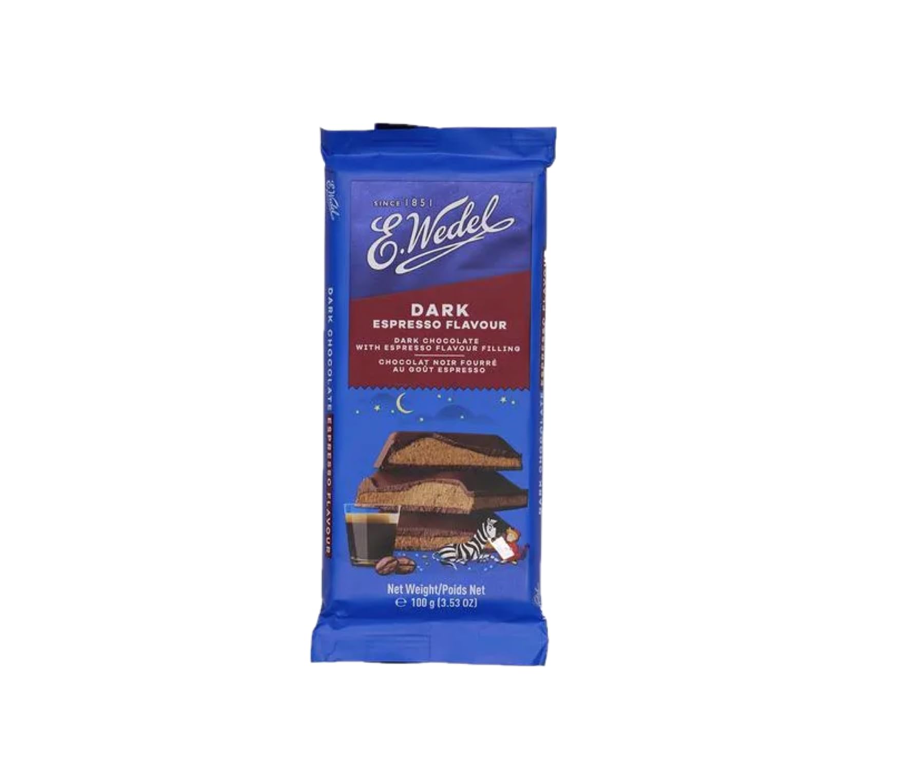 Wedel Chocolate Bar, Sweet and Milk Chocolate for Gifting and Sharing, Imported from Poland (Dark Chocolate With Espresso Filling Bar100g, Pack of 1)