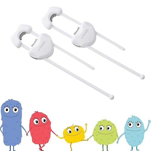 Miniatura 6 de Toddleroo by North States Cerraduras deslizantes grandes para gabinete, mantienen cerrados los armarios lado a lado de forma segura  Funciona en