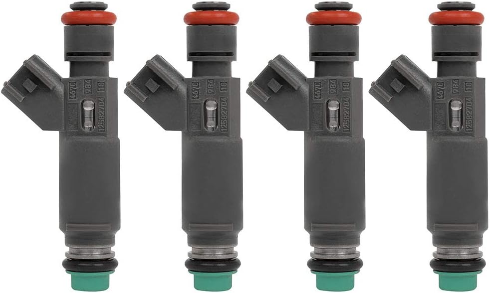 SCITOO 4Pcs 12 Holes Fuel Injector Fit for 2005-2007 for Chevy for Cobalt, for 2006 2007 for Chevy for HHR, for 2006-2008 for Chevy for Malibu, for 2007 for Pontiac for G5 FJ718 12606110 12582704