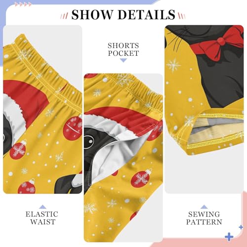 Funny Black Dog Boys Pants Boys Athletic Pants Long Pant for Boywith Pockets Wide-Leg Size 6-14Y4