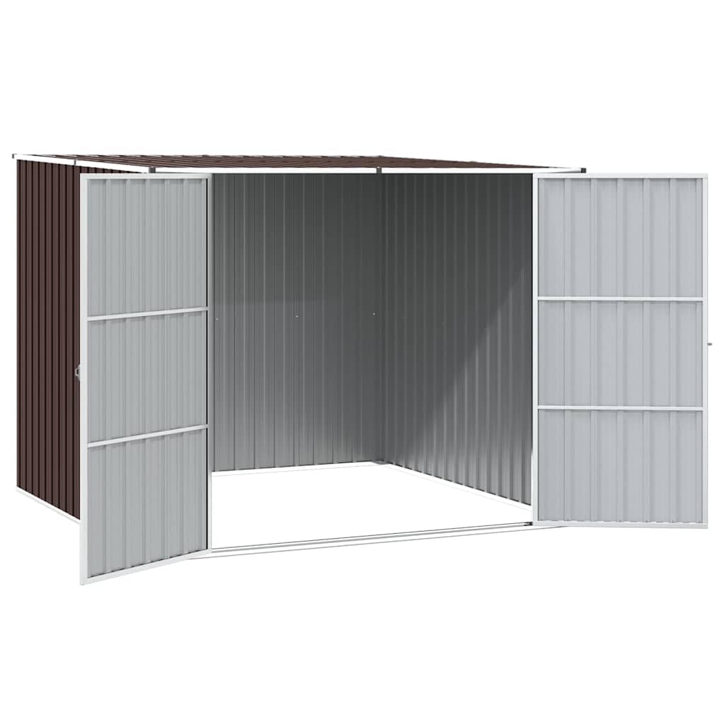 vidaXL Cobertizo de Jardín Paito Casata Casetilla Almacenamiento de Herramienta Almacenaje Exterior Acero Galvanizado Marrón 195x198x159 cm