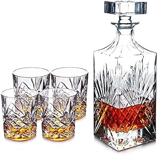 Wine Decanter, Whiskey Decanter Sets Whiskey Decanters,Set Of 4 Glasses And Gift Claret Jug Sets,Wine Set Sets Of 5 (Size : A)