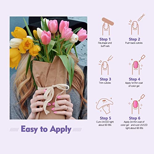 Ab gel Smalto Semipermanente, 6 Colori Rosa Giallo...