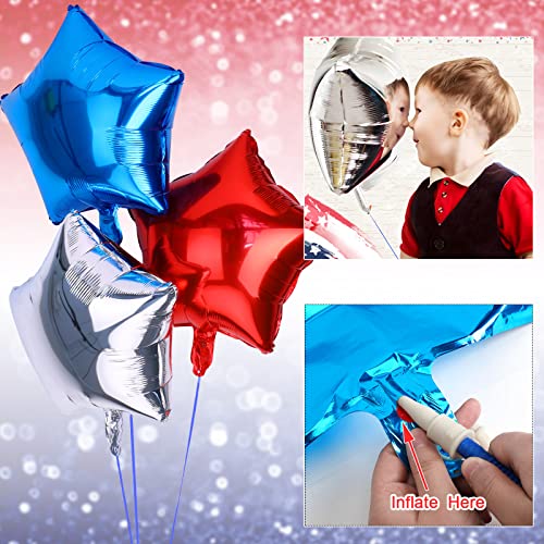 Blue Red White Star Foil Balloons Decorations, Febsnow 30Pcs 18 Inch 4Th Of July Balloons For Independence Day Patriotic Party Memorial Day Birthday Decorations Supplier #TOP2