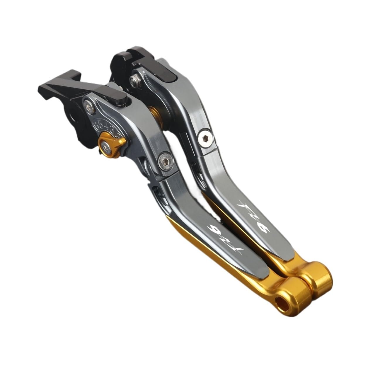 Zdgxfhsrh Gray-Gold Motorcycle Brake Clutch Levers For Ya&Maha Fz6 Fz-6 2004-2010 Fz 6 Motorcycle Bre Lever Clutch Set Adjustable Folding Handle Guard Levers(Gray-Gold)