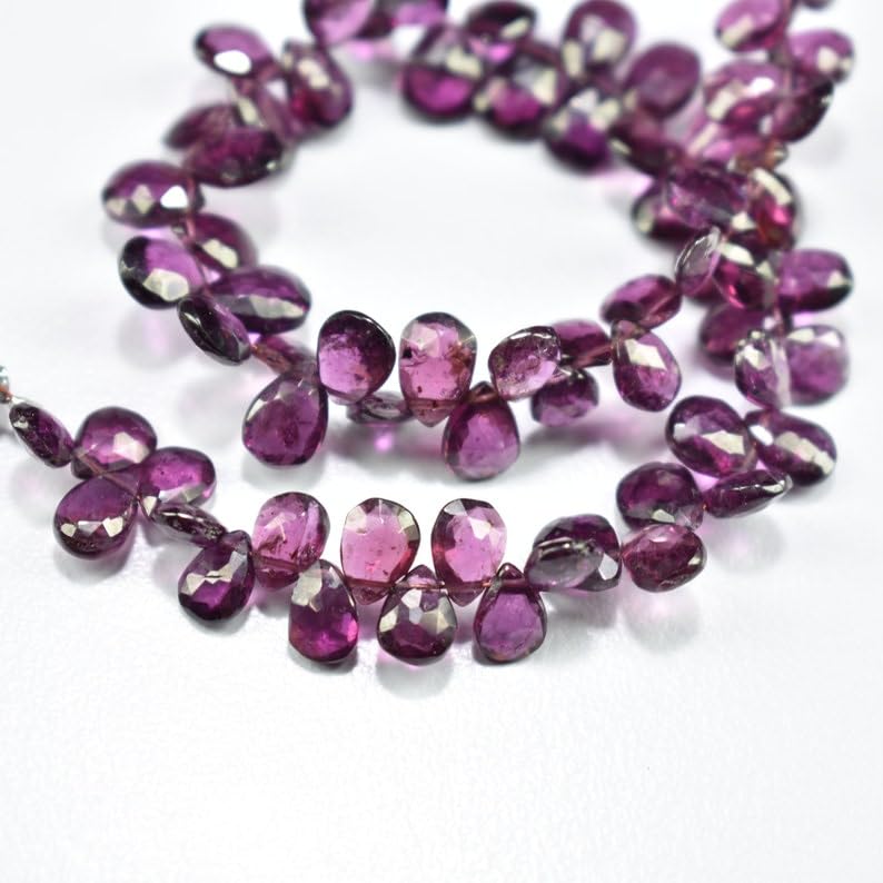 Rhodolite en poire perles naturelles pour créer vos bijoux de soirée