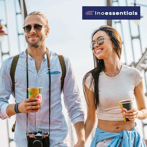 Foto von Inoverse 1000 stück Pappbecher, Einweg Coffee to Go Becher - 200ml, Kaffee to go Becher Pappe, 8oz Trinkbecher für Tee, Einwegbecher, Papierbecher, Kaffeebecher to go, Kaffeetassen, Ø 80 mm