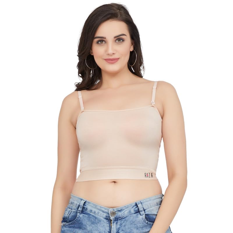 Riza Womens Smooth and Comfortable Materials Sleeveless Wire-Free Straight Cut Crop Top Camisole-image-15