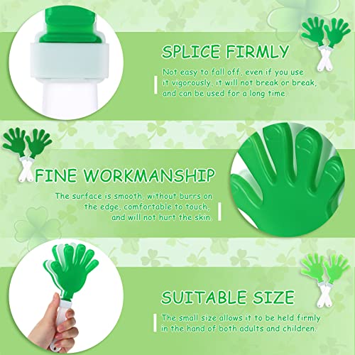 24 Pcs 7.5 Inch Green/White Hand Clapper Noise Makers St Patricks Day Party Favors Plastic Hand Clappers Sporting Events Noisemaker Toys Party Favors Party Accessories #TOP2