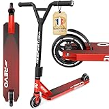 CONTRÔLE ERGONOMIQUE DE GRIP : les poignées TPR de 150 mm offrent une prise en main antidérapante, absorbent les vibrations et assurent une adhérence sûre lors des sessions intenses. La barre ergonomique en Y soutient une position de conduite contrôlée et est idéale pour les enfants, les adolescents et les adultes. Le scooter robuste peut supporter jusqu'à 100 kg et est parfait pour le patinage de rue, les figures dans les parcs et les manœuvres de stunt dynamiques.