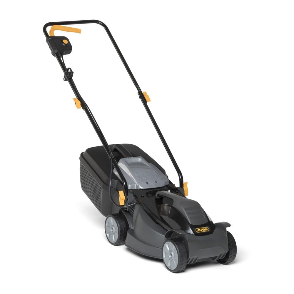 Alpina Rasaerba Elettrico BL 320 E, Larghezza Taglio 32 cm, Motore da 1000 W, fino a 300 m², Altezza di Taglio Regolabile in 3 Posizioni, Sacco di Raccolta da 25 l