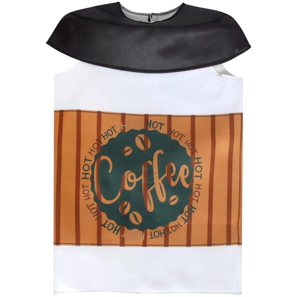 Halloween Latte Coffee Fancy Dress Costume, Coffee Cosplay Costume Jumpsuit Outfits for Performances Cosplay