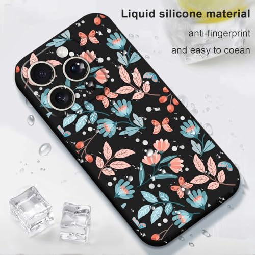 Coque iPhone 16 Pro silicone ultra fine microfibre feuille noire - 6