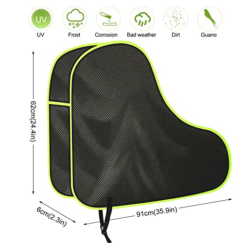 Punvot Housse de protection pour timon - Pour caravane, caravane et remorque - Grande housse de protection pour timon - Avec bandes réfléchissantes vertes et serrure - Image 3