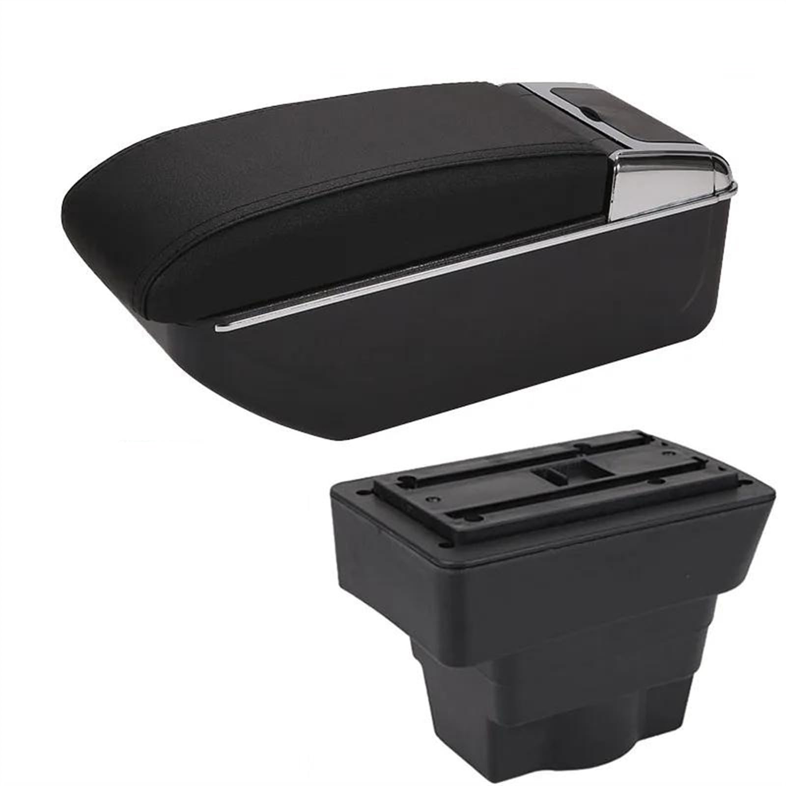 NOHEEU Car Center Console Storage Box Multifunctional Armrest Interior Accessories For Astra J 2012-2020(D2 Black black NoUSB)