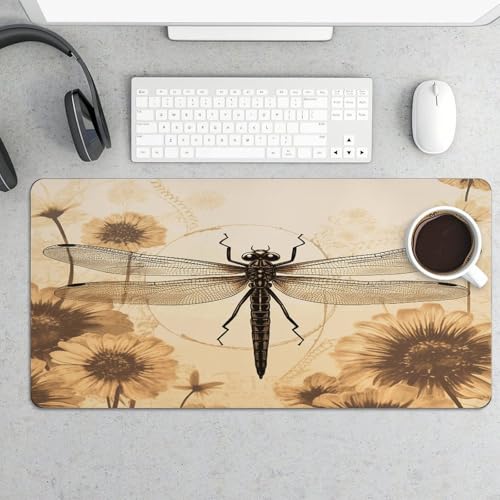 Alfombrilla de escritorio grande Dragonfly en girasol antideslizante miniatura 5