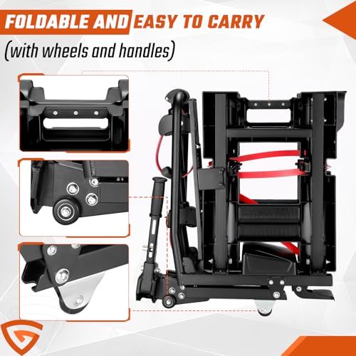 GEARFLOW 2-Bike Towbar Bike Rack for Cars, Electric Foldable Bike Carrier, with Wheels and Handles, Max Load 60kg for E-Bikes, Fits 50mm Towball Hitch, Anti-Theft Locks, E-Mark Lights - Image 7