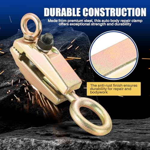 Image of MYFULLY 5 Ton 2-Way Auto Body Repair Pull Clamp Heavy-Duty Self-Tightening Frame & Sheet Metal Repair Tool with Anti-Rust Grips Collision Repair Clamp for Top & Straight Pulling