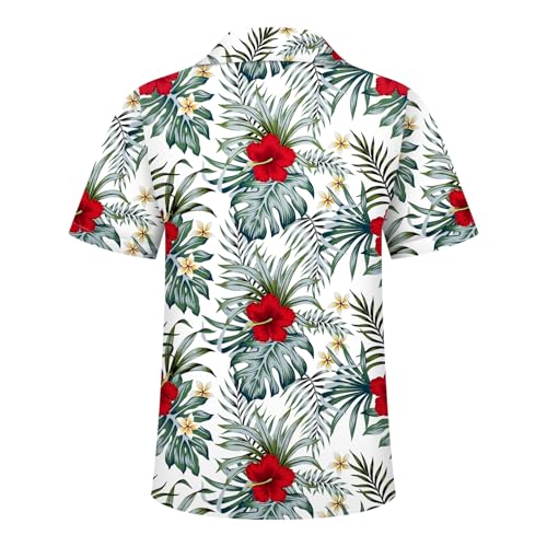 Image of Hawaiian Shirt for Men Tropical Shirts Summer Beach Button Down Short Sleeve Luau Aloha Floral Cruise Vacation Outfit 2026