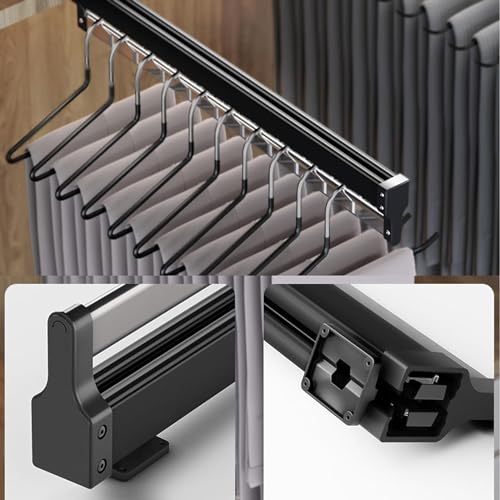Rack de pantalons rétractables 450mm en acier robuste pour dressing - 7