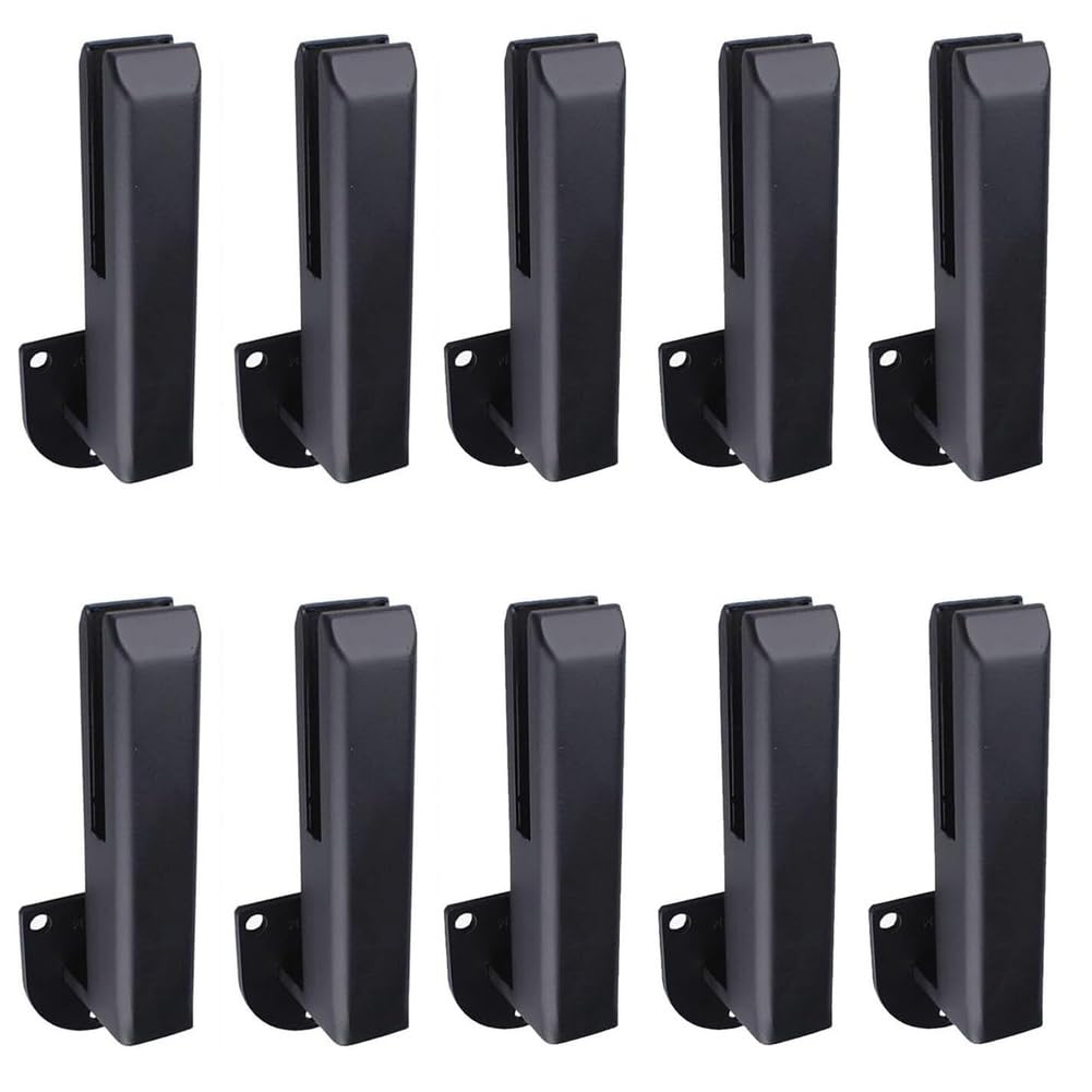 Abrazaderas Negras mejoradas para barandilla de Vidrio con Montaje Lateral, Acero Inoxidable 304 Soportes para cercas de Piscina y pasamanos de balcón/Escalera,Negro,10 Pack
