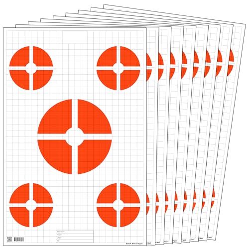 Freedom Gun Targets 25 Pack Paper Rifle Sighting Shooting Targets, Gun Ranges, Rifles, Handguns, Pistol, Fluorescent Orange Sighting Target (23x35in)