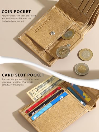 Image of SAMTROH Pu Leather Wallet for Men, Beige