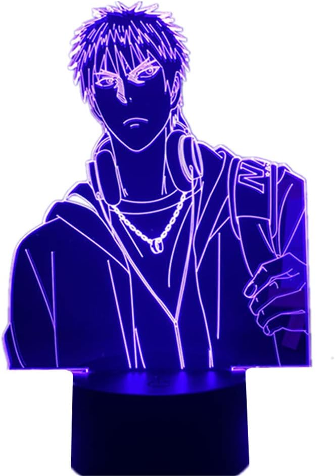 3DYYCX RGB 3D Lamp Kuroko Basketball Taiga Kagami Anime Led Light for Bedroom Decor Nightlight Manga Light USB 7/16 Color Room Table Lamp Kids Birthday Gift Toy