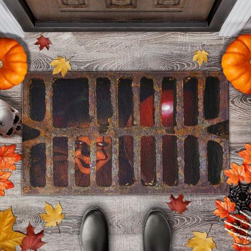 weiclianhp Zerbino di Halloween Clown 3D, Zerbino per Decorazione Porta con Effetto Profondità, Materiale Assorbente e Antiscivolo, 40x60 cm, Regalo perfetto per Halloween