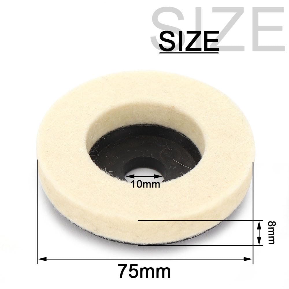 50/75mm Wełniane Polerujące Tarcze Polerskie Tarcze Kątowe Szlifierka Tarcza Polerska Filcowa Do Metalu Marmuru Szkła Ceramiki, 3 cale, 15 szt.