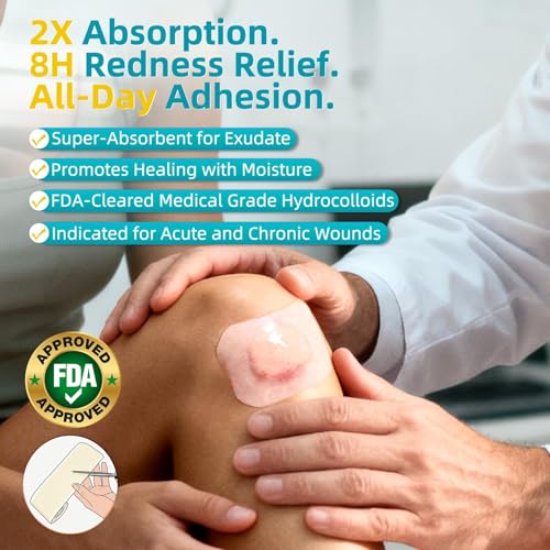 Image of Dimora Medical Grade Hydrocolloid Bandage Roll (2in*16ft), Highly Absorbent Hydrocolloid Dressings for Wound Care, Burn, Blister, Pimple Patches for Acne Care, Waterproof & Cut to Size