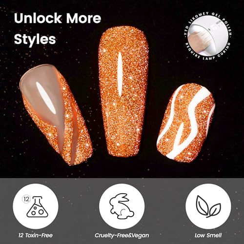 YTD Likomey Esmalte de Uñas Naranja Reflectivo 15ml miniatura 7