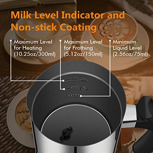 Milk Frother, Electric Milk Frother With Hot Or Cold Functionality, Foam Maker, Silver Stainless Steel, Automatic Milk Frother And Warmer For Coffee, Cappuccino And Matcha #TOP3