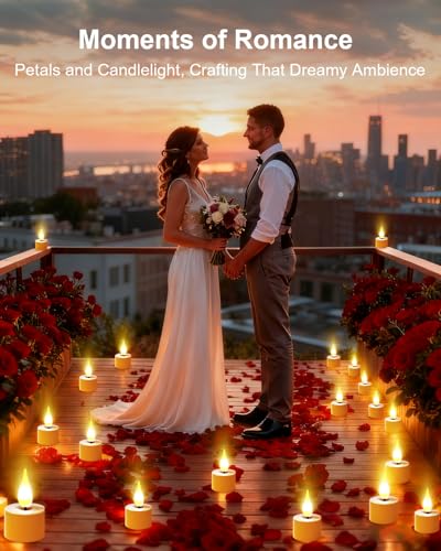 Lysumurl Rechargeable Tea Lights, 12 Pack Battery Electric Tealights Candles with Charging Dock Remote Control, Flickering Flameless LED Tealight for Wedding, Halloween, Christmas Decorations - Image 7