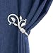 Chictie European Leaves Curtain Holdbacks Decorative Wall Hooks Hanger for Drapes Linen Holder Window Treatment Hardware,Set of 2 (White)